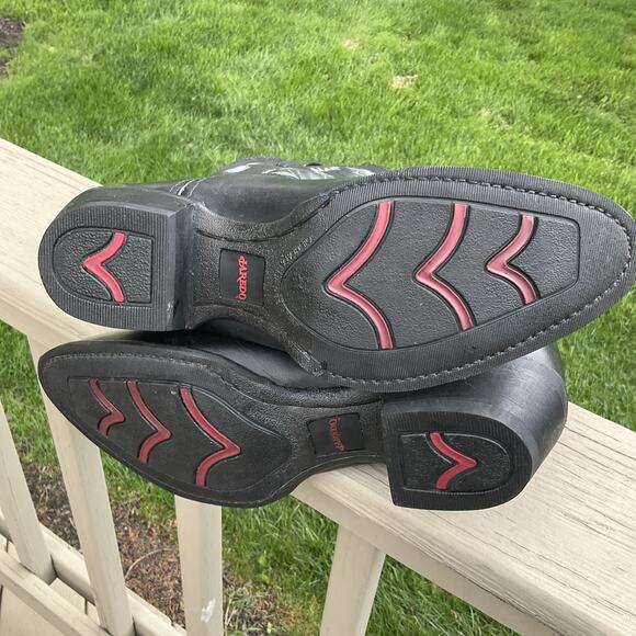 Laredo Black Cowboy Boots with Silver Stitching - Picture 11 of 16